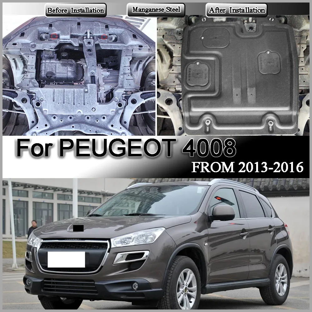 Engine Baffle Protection Plate Lower Guard manganese stell alloy Plate Engine Shield For PEUGEOT 4008 2013-2016 2.0L