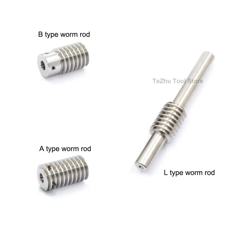 1pcs 0.5 Mod Stainless Steel Worm Gear Worm Rod Shaft 0.5M 20 25 30 35 40 50 60 Teeth Speed Ratio 1:20/25/30/35/40/50/60