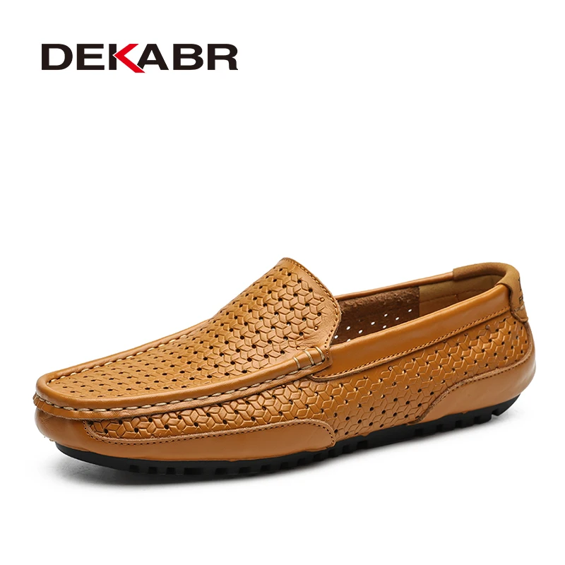 

DEKABR Mens Casual Shoes Spring Summer Hollow Out Upper Rubber Sole Daily Male Loafers Size 38-47