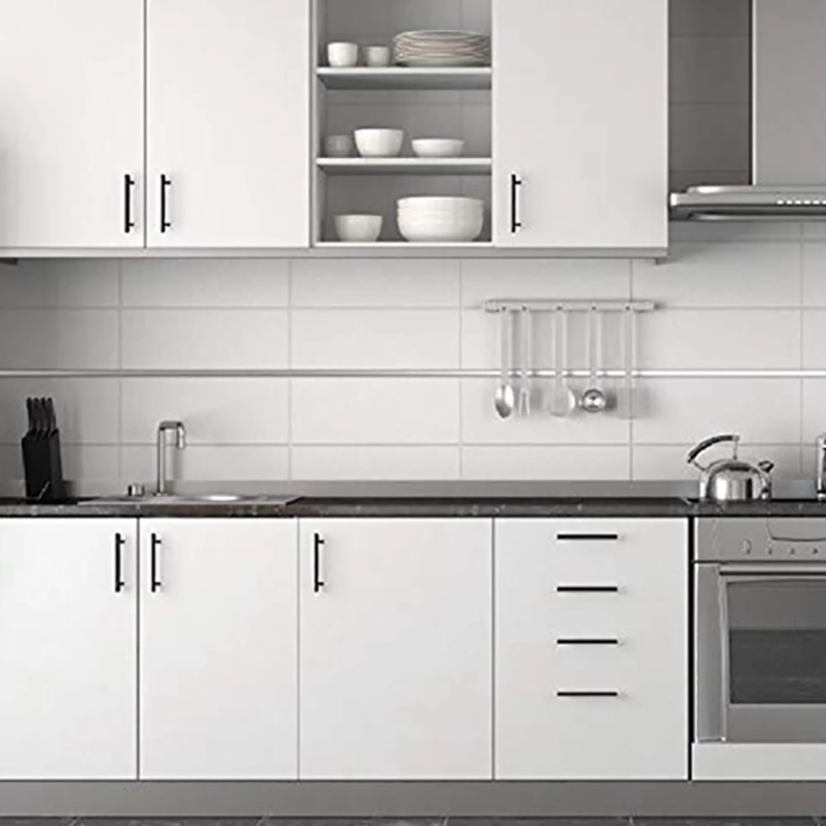 Retail 40 Pack 5 Inch Cabinet Pulls Matte Black Stainless Steel Kitchen Cupboard Handles Cabinet Handles 5 Inch Length