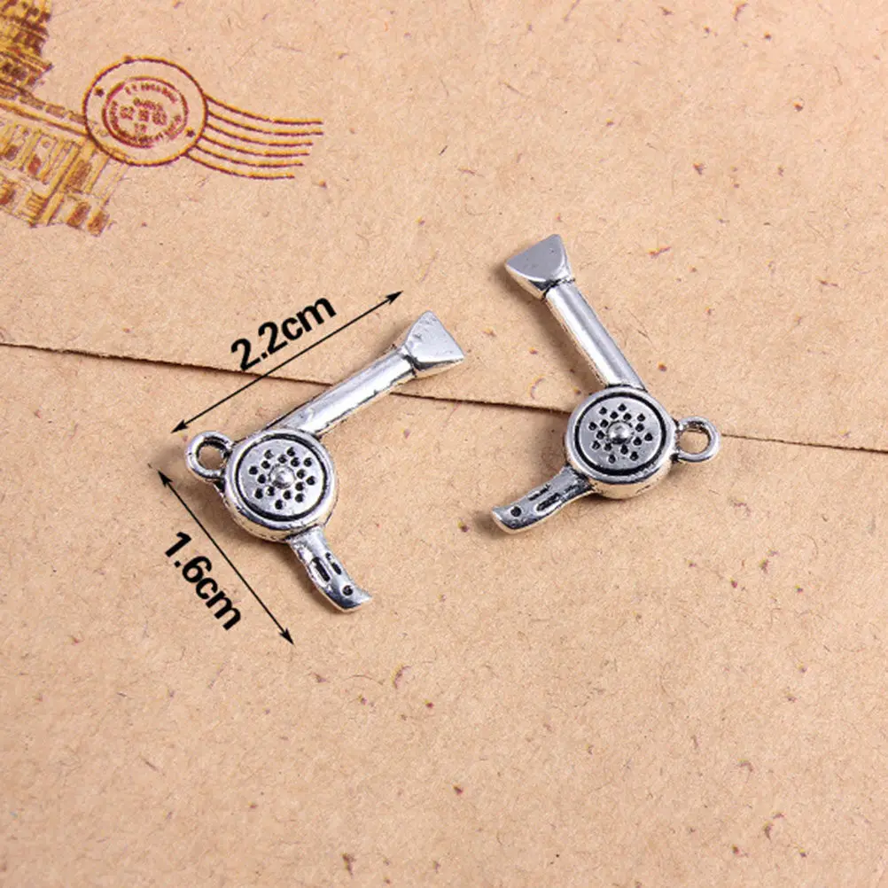 40Pcs Creative Vintage Pendant Set Silver Mirror Comb Scissors DIY Jewelry Charms Bracelet Necklace Earring