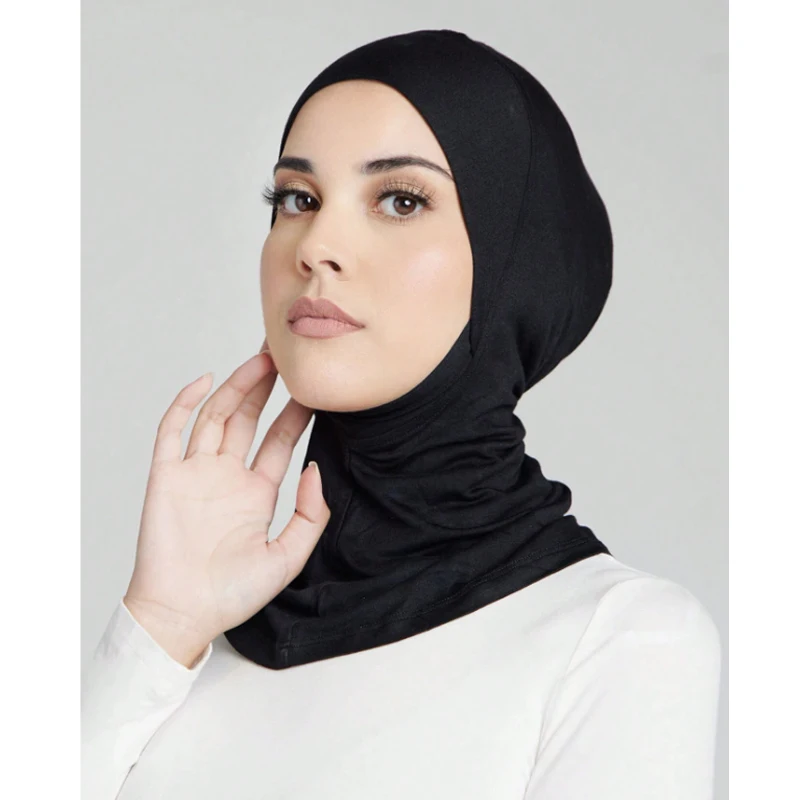 Confezione da 2 cappelli Bandana tinta unita da donna musulmani Mini Hijab Copricollo islamico modale sotto la sciarpa Copricapo