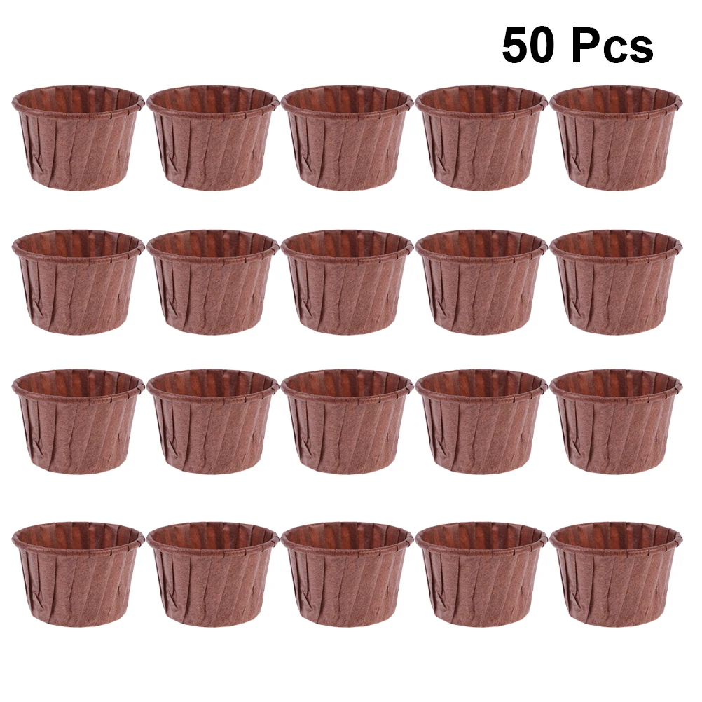 

50pcs Cake Paper Cups Muffin Wrapper Party Supplies Heat Resistant Curling Edge For Wedding Birthday Celebrations