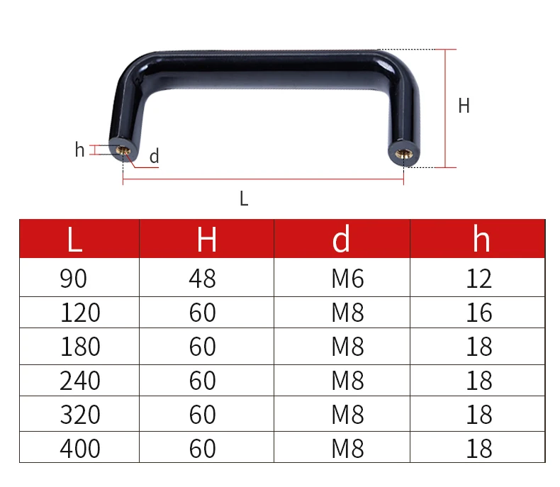 1Pcs U Type Kitchen Cabinet Handles 90/120/16/180/200/240/320/400mm Room Cabinet Handles Drawers Wardrobe Door Furniture Handles