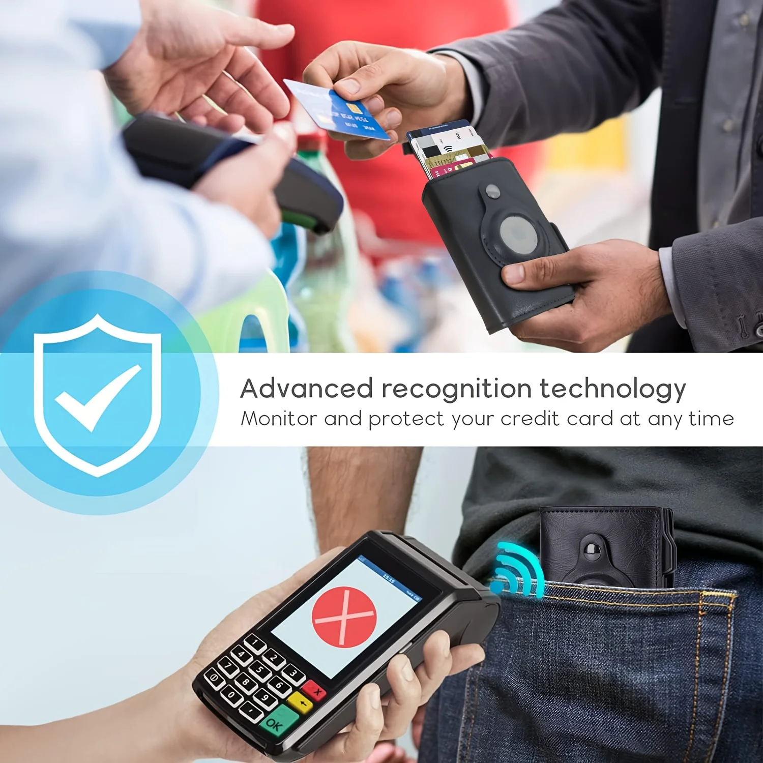 1 قطعة محفظة AirTag الرجالية الرجعية الحد الأدنى تتفاعل مع سحاب عملة المحفظة المنبثقة حامل بطاقة الائتمان المتعددة لابل AirTag