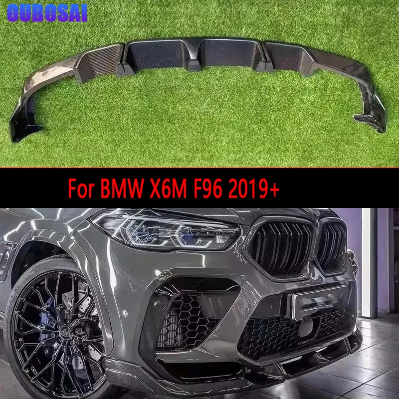 

For BMW X6M F96 2019+ Carbon Fiber Front lip Car Front Bumper Lip Front lip Diffuser Front Chin Spoiler Body Kit