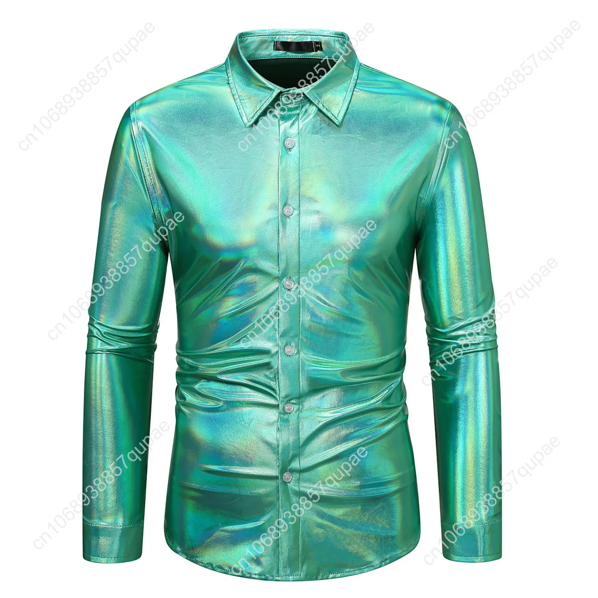 Disco Shiny Metallic Shirt Retro Mode Jacke Männer Frauen Teenager Langarm Shirt Bühne Leistung Party Hohe Qualität Shirt