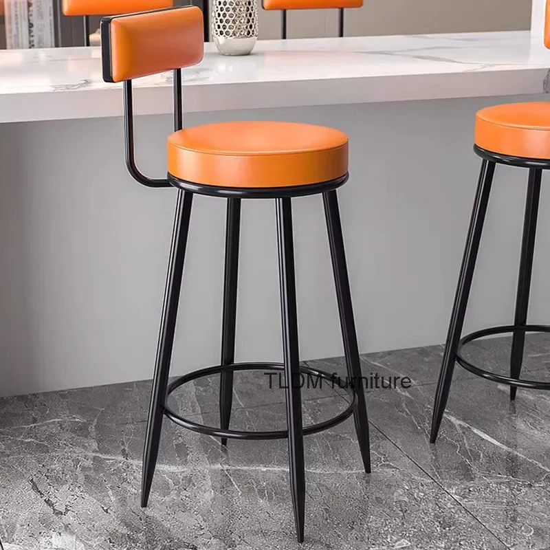 

Tall Metal Bar Stool Kitchen Modern Back High Chair Home Living Room Kitchen Sillas Para Comedor Restaurant Furniture Decoration