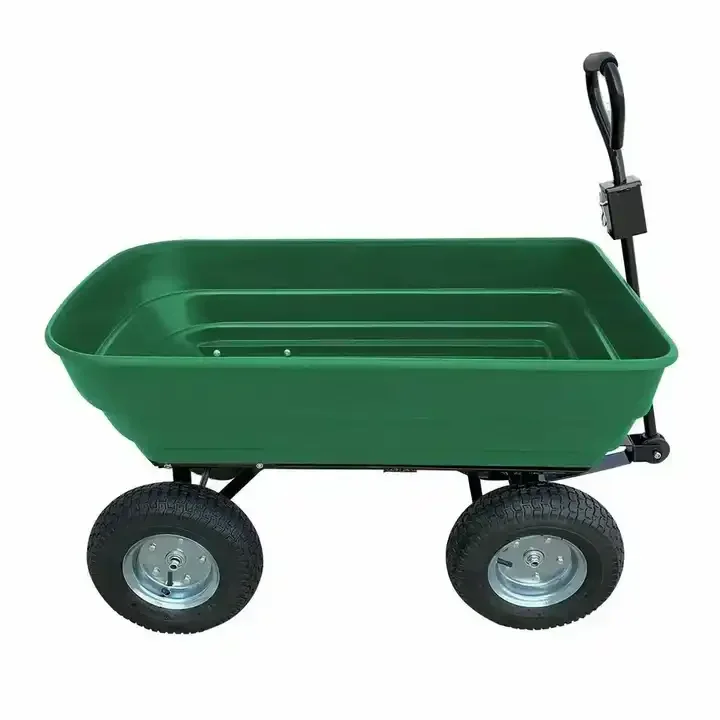 

Sides Heavy Duty 4 Wheels Steel Utility Outdoor Trolley Tool Cart Yard Garden Mesh Cart Wagon Folding Wagon
