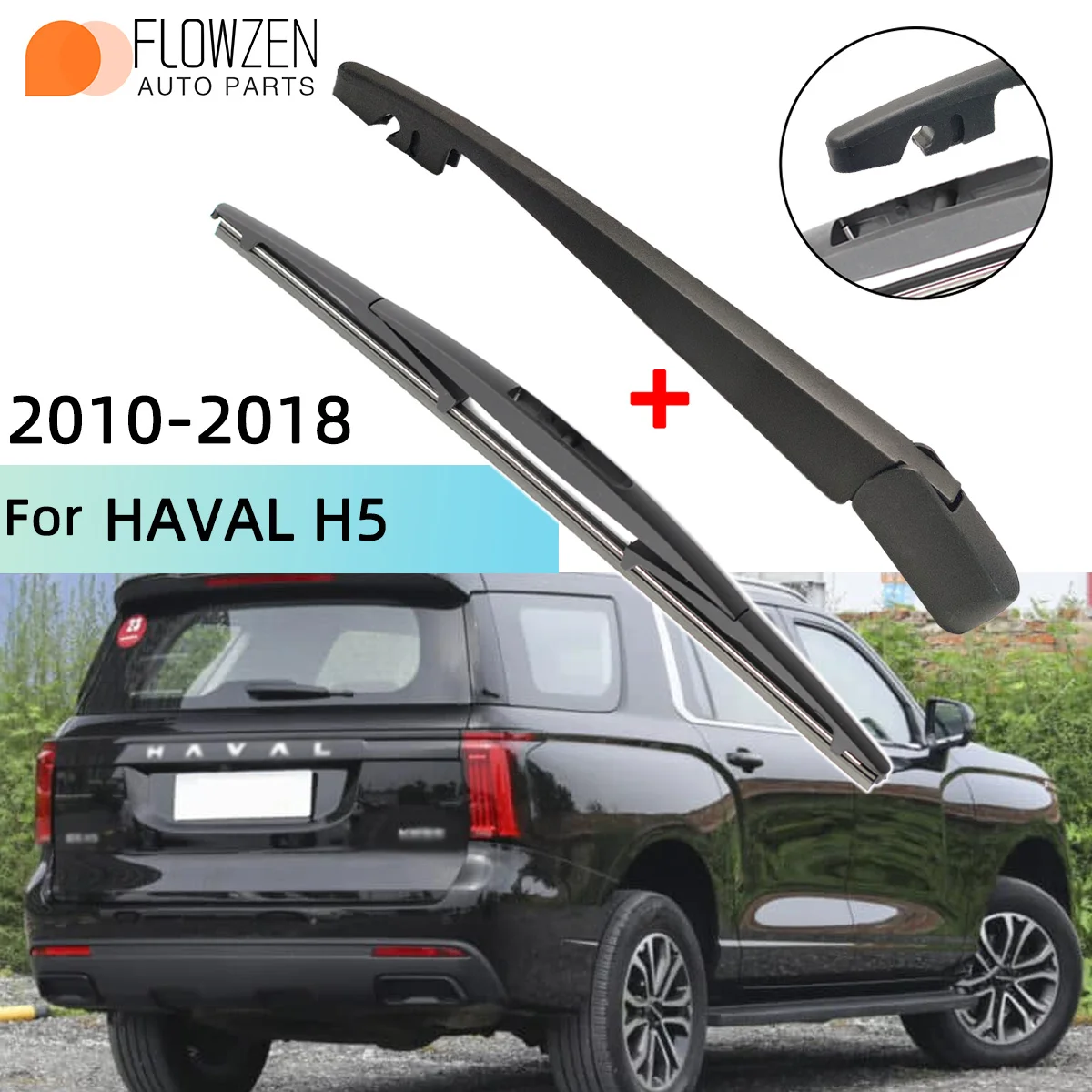 Scheibenwischerblatt und hinterer Wischerarm-Kit für Great Wall HAVAL H5 2010–2018, hintere Wischerarmblatt, Autozubehör