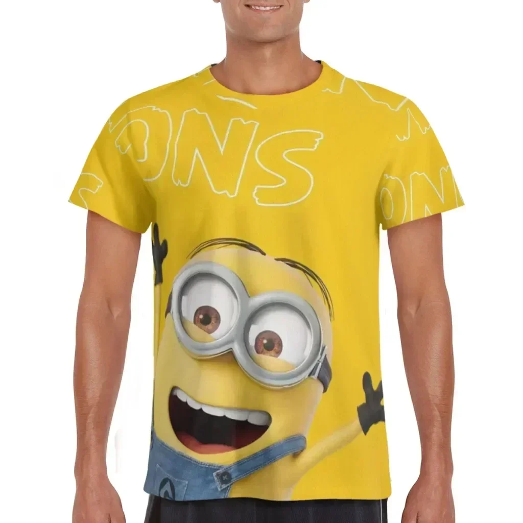 M-Minions Printed Men's T-shirt Summer O-neck Short Sleeve T-shirts Cartoon Graphic Boys Girls Clothing Men  Women Tops Clothing