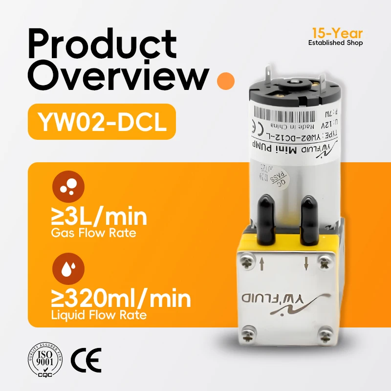 YW02 A-DCL Hot Sale Brush Motor 12V 24V OBM/ODM Micro Miniature Diaphragm Pump