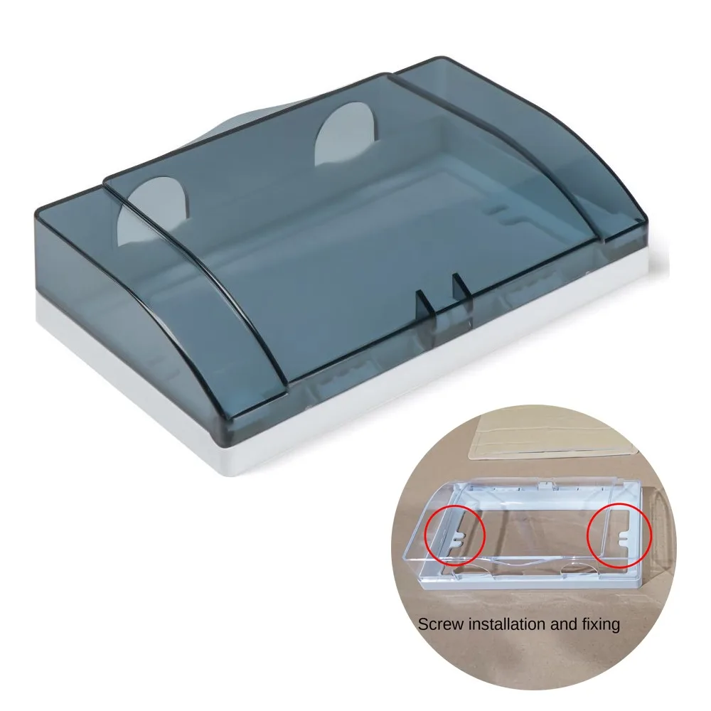 Plastic Switch Protection Box Transparent Waterproof Socket Protector 86 type Double Sockets Electric Plug Cover