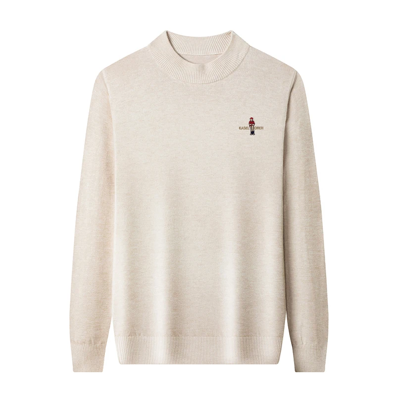 

Мужские свитера для людей среднего и молодого возраста, новые осенние и зимние стили, имитация кашемира, теплый и свободный базовый свитер