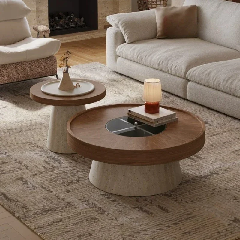 Furniture Italian Minimalist Coffee Table Round Living Room Home Modern Minimalist Side Table Sedentary Tables Desk Home