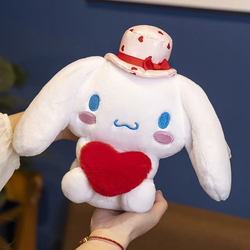 22cm Sanrio Hello Kitty Kuromi Poduszka KT Pluszowa zabawka Dziewczynki Miękkie wypchane zwierzę Zabawki Serce Moja melodia Cinnamoroll Rzeczy Lalka Prezenty