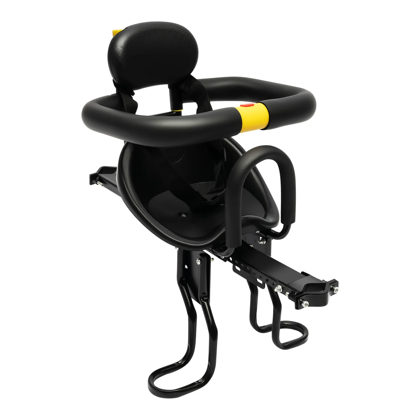 Kids Bike Seat Aluminum Alloy Child Bike Seat for Adult Bike Retractable Foldable Front Mounted Child Bike Seat with Foot Pedal image 6