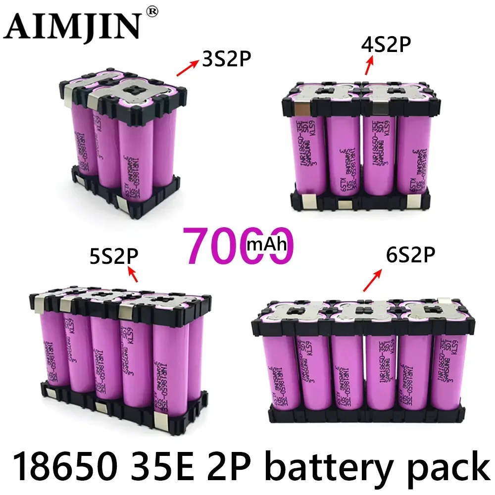 

3S2P 4S2P 5S2P 6S2P 18650-35E battery pack custom 35E battery welding 7000mAh battery pack 7.4V ~ 25.2v