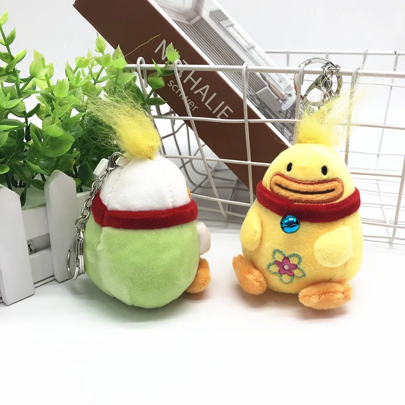 Cartoon Kawaii Sausage Beak Duckling Plush Toy Keychain Creative Ugly Cute Duckling Backpack Charm Children's Birthday Gifts