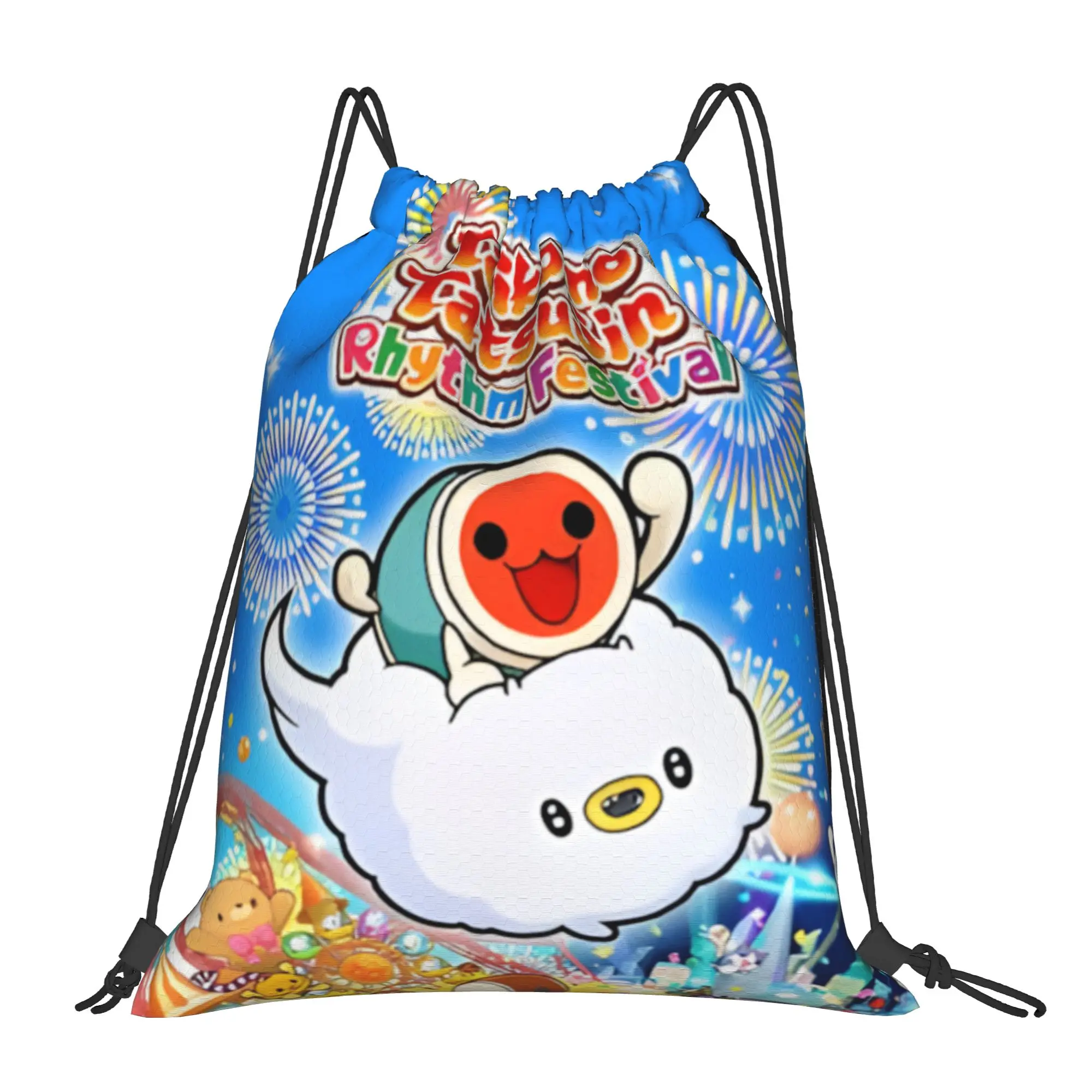1 pc Taiko no Tatsujin Anime Cartoon  Drawstring Bags Gym Unisex Storage Bag