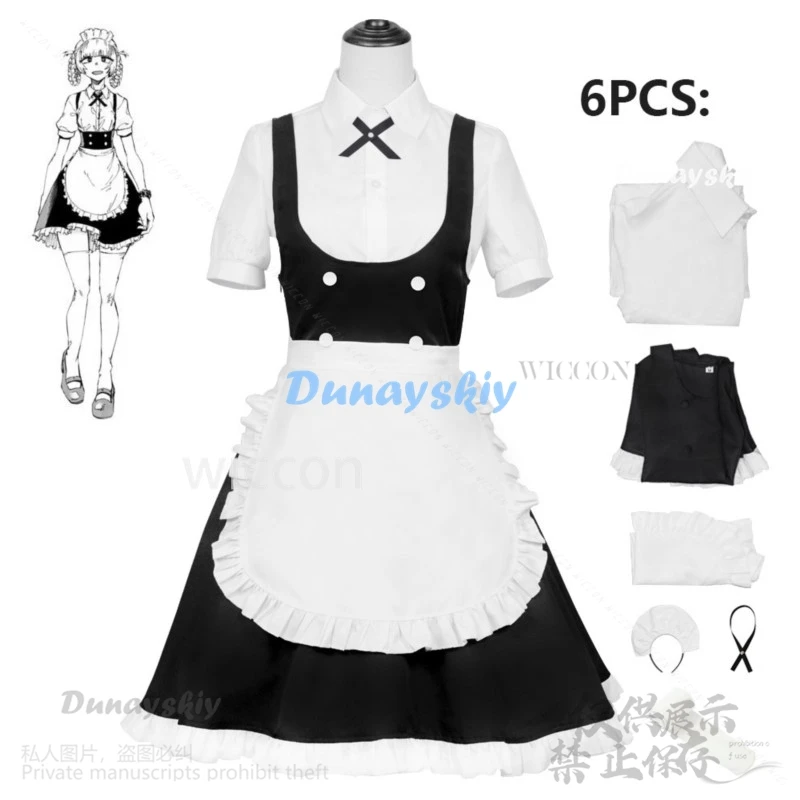 Call Of The Night Anime New Cosplay Nanakusa Nazuna Lolita Maid Uniform Headwear Wigs Costume For Halloween Party Suit Cos