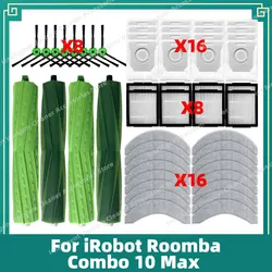 Fit For iRobot Roomba Combo 10 Max Vacuum Replacement Parts Main Roller Side Brush Hepa Filter Mop Pads Dust Bag Accessories