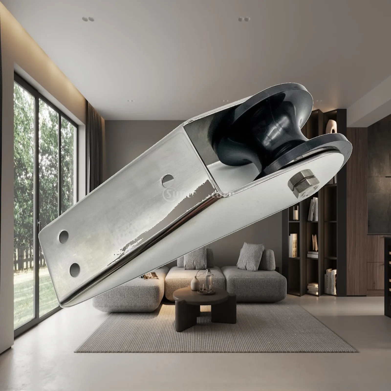 316 Stainless Steel Marine Anchor Bracket with Pulley Roller for Smooth Line Retrieval on Boat