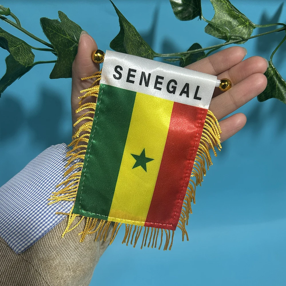 SKY FLAG Senegal Car Window Flag 8*12cm Polyester Double Side Printed Senegal Hanging Pennant Flags Senegal Mini Flag