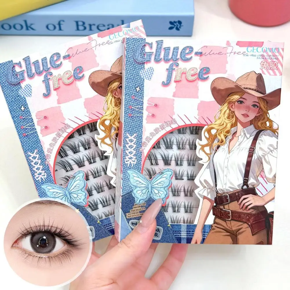 Faux-cils sans colle, sensation de greffage sauvage, épais et photogénique, Style renard, gros yeux, outil de maquillage