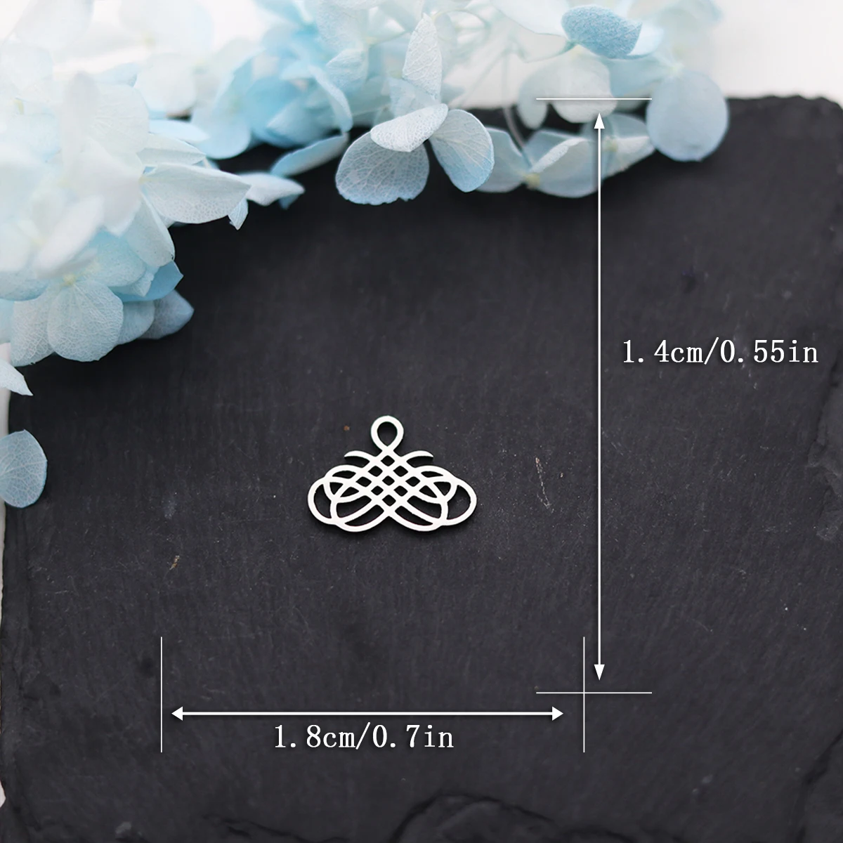 3pcs Chinese Knot Charms Art Line Stainless Steel Pendant for Jewelry Making Bracelets Handmade Infinity Knots Diy Accessories