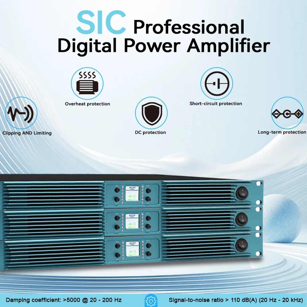 Paulkitson PDseries Digital Power Amplifier  2Ω 4x6800w Silicon Carbide Class D Power Amplifier StableFor Speakers