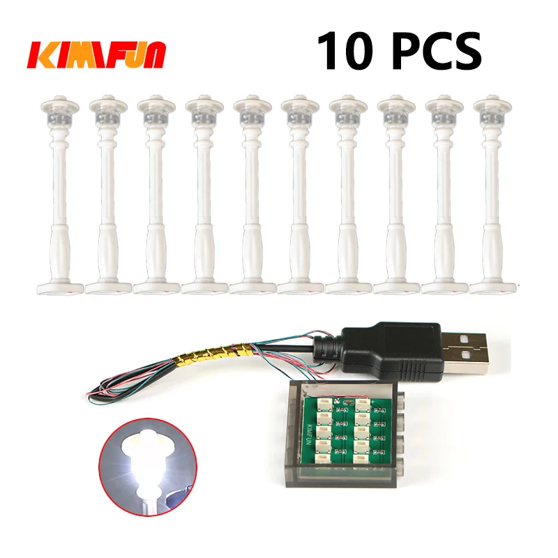 10 Stück 0,8mm Pin RGB LED für LEGO Bausteine USB-Lampe DIY Straßenbeleuchtung Stadt Elektrische Dekoration 1X1 Stein Kompatibel mit Allen Marken