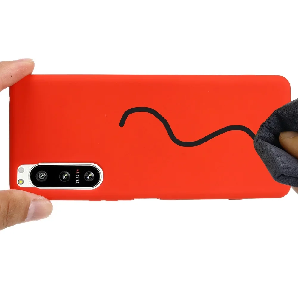 With Silicone Strap Funda for Sony Xperia 5 IV Case Liquid Silicone Soft Cover for Sony Xperia 10 5 1 IV Pro II ACE III Capa