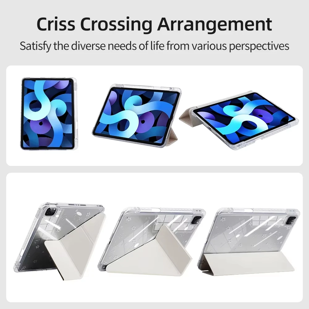 Smart Case for iPad A16 A19 12th 11th Gen 2026 2025 2024 Air11 13 M4 M3 Air 8 7 6 Air 5 4 Pro11 13 M4 M5 M2 10th 9 8 7 10.2 10.5