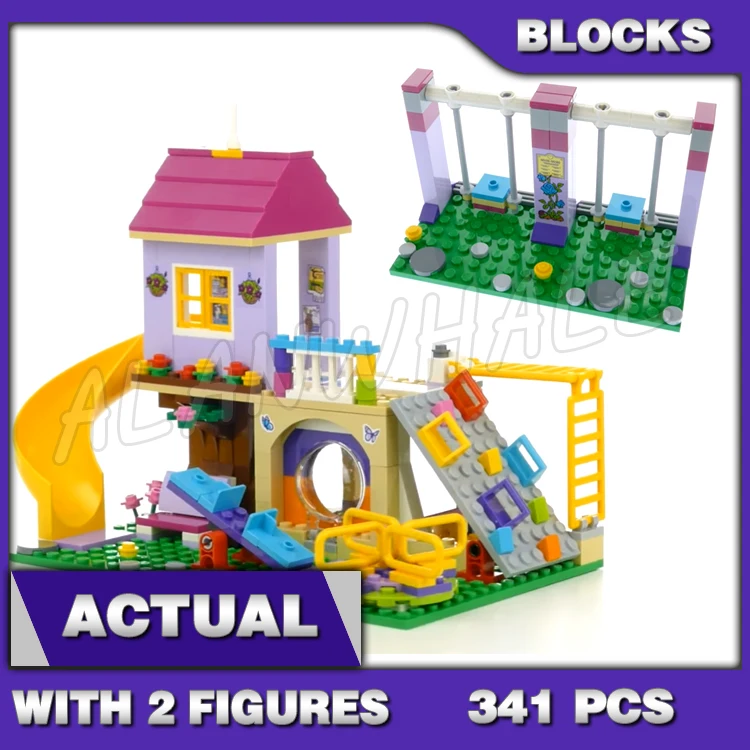 ตัวต่อเลโก้ 332 ชิ้น ชุดสนามเด็กเล่นเมืองฮาร์ทเลค ฟรีดอน ไมอา ซีเอนน่า สไลเดอร์ยอดนิยม ผนังปีนป่าย 10774 ของเล่นตัวต่อเข้ากันได้กับโมเดล