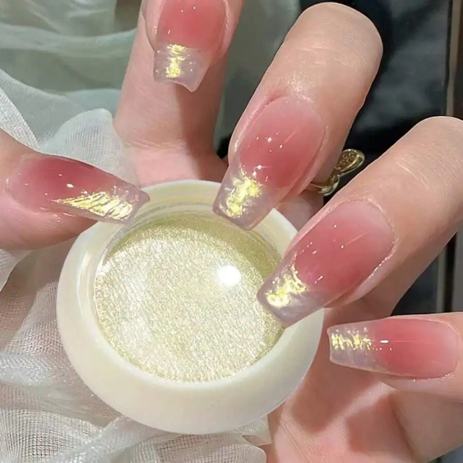 1pc Nail Powder Magic Mirror Powder Pearl Powder Holographic Gradient Aurora Nail Art Creation Summer Ins Style Y2K
