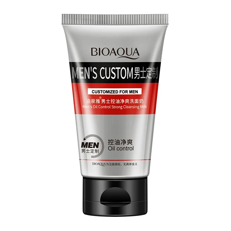 BIOAQUA Face Care Men Deep Cleansing Skin Care Facial Cleanser Moisturizing Whitening Acne Blackhead Exfoliating Cleanser