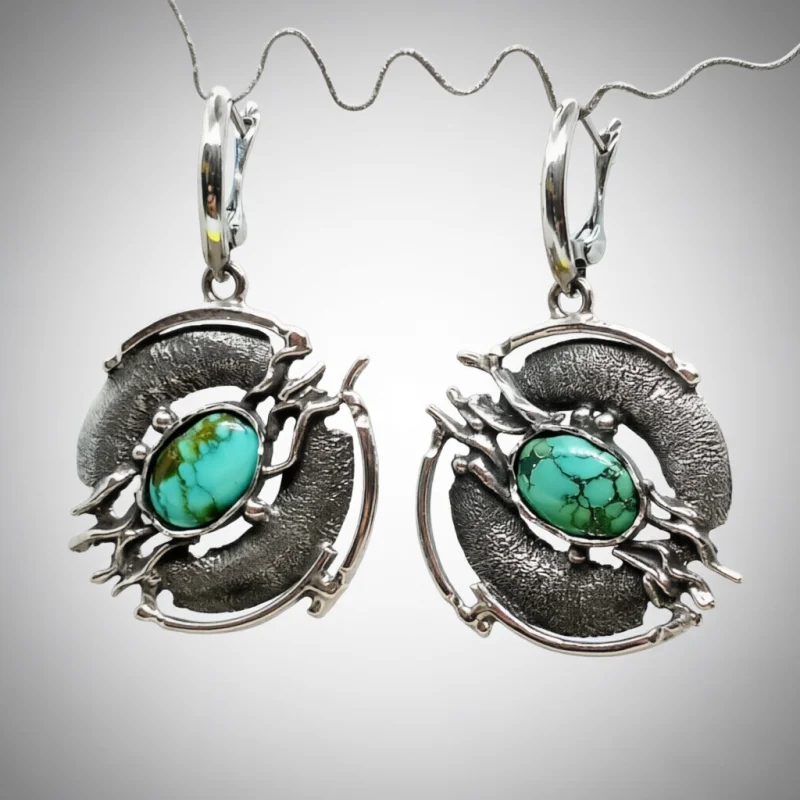 Vintage Bohemian Style Orchid Shaped Delicate Pendant Earrings Women's Elegant Gothic Style Banquet Anniversary Delicate Jewelry