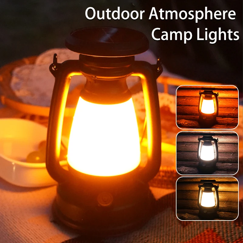 

Solar Camping Lights Ambient Light, Vintage Horse Lamp, LED Table Lamp, Picnic Hanging Lantern, Outdoor Decorative Retro Lantern