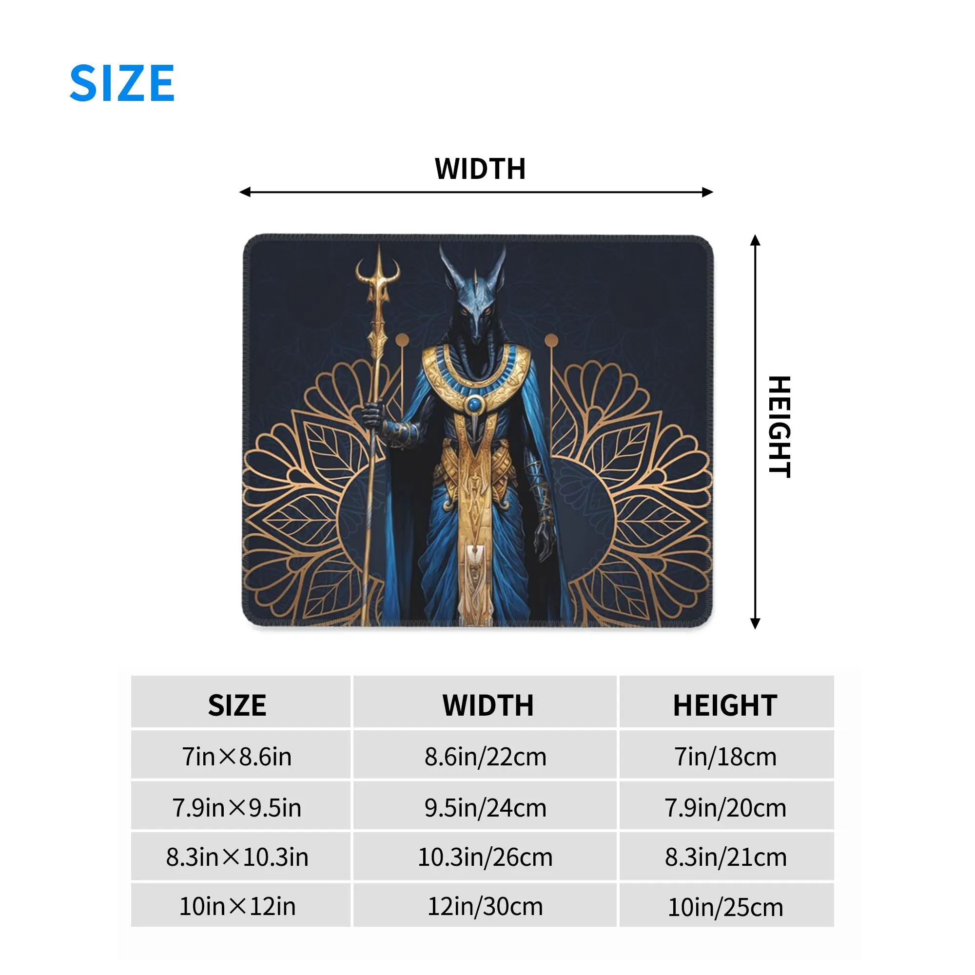 Anubis the Jackal-Headed God of the Dead Egyptian God Mouse Pad Computer Keyboard Mouse Mat Gamer PC Laptop Desk Mat Table Mats