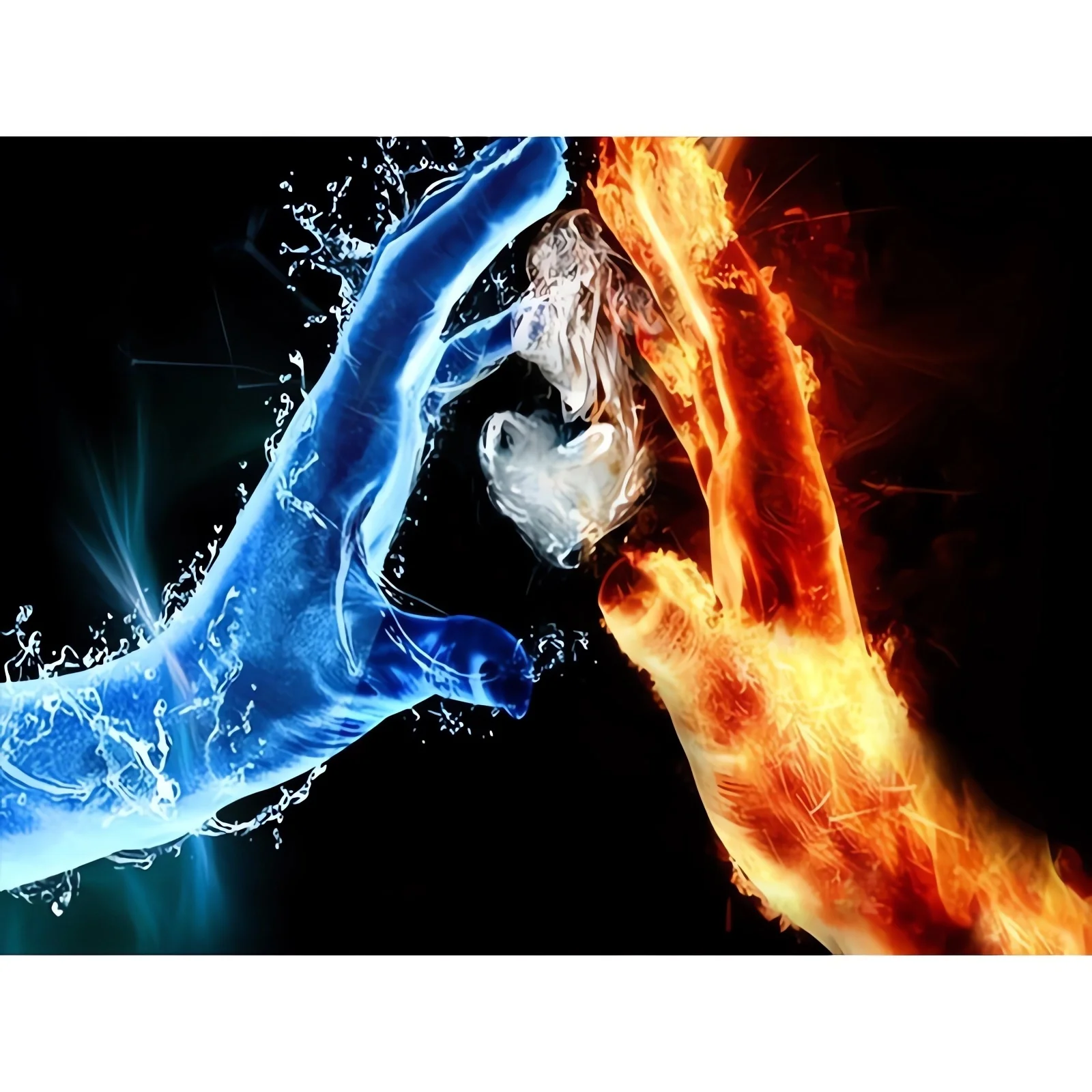 Ice and Fire Abstract Hands 500/1000/1200/2000 PCS Jigsaw Puzzles Family Activity Games for Gameroom Bedroom Gifts Home Decor