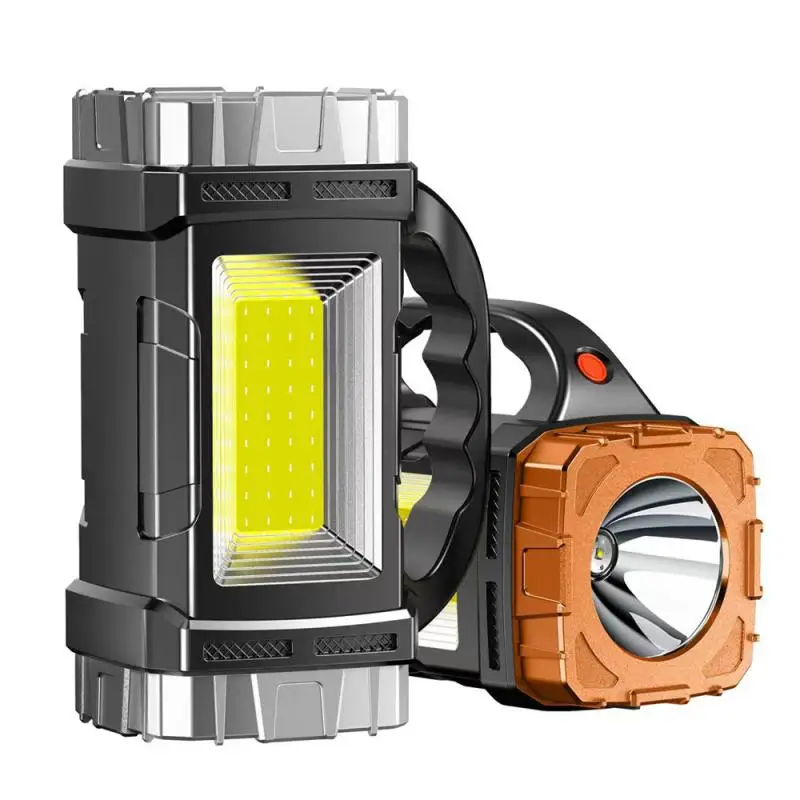 

Заряжаемый светодиодный фонарик, прожектор, двойная головка, портативная лампа, светодиодный фонарик, прожектор высокого качества, промышленный, прочный