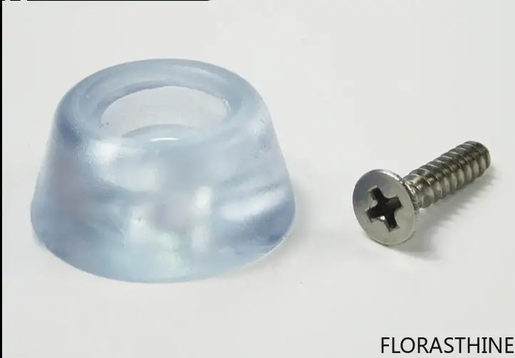 Furniture Foot Leg Non-Slip Transparent Rubber Mat Stainless Screw Steel 15MM 17MM 20MM 28MM