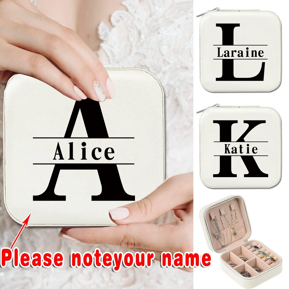 

Персонализированная подарочная коробка для украшений, портативная квадратная коробка для хранения сережек, колье и колец