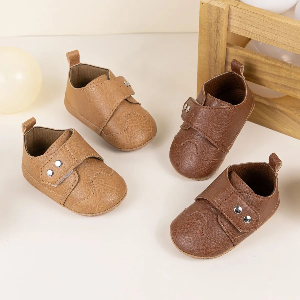 

Newborn Baby Casual Boy Girl Shoes PU Leather Non-slip Rubber Sole High Quality Toddler Shoes Comfortable First Walkers