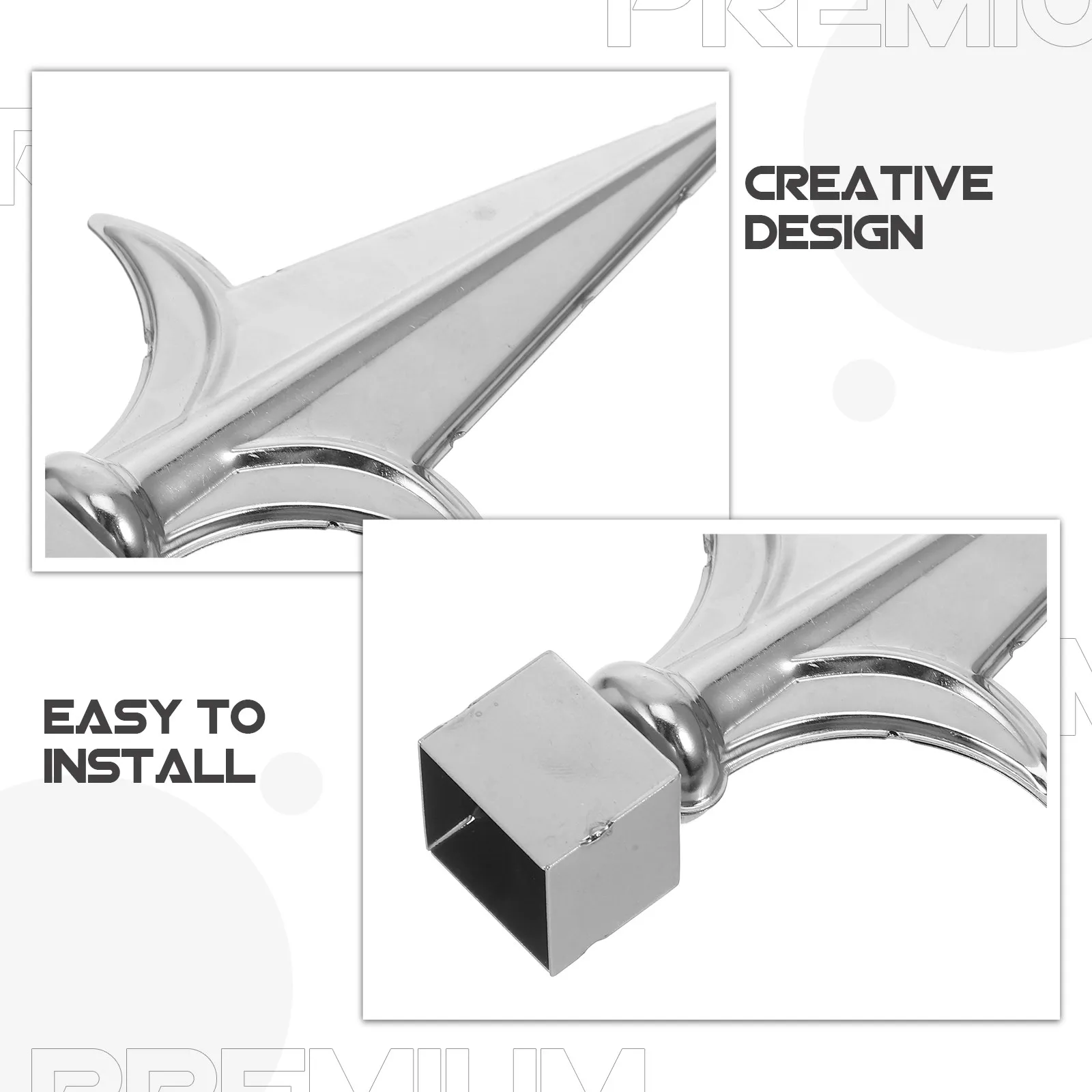2Pcs Decorative Finials Metal Iron Toppers for Outdoor Garden Fence Posts Weather Resistant Elegant Stylish