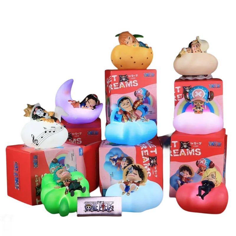 Gorąca Seria Anime One Piece Blind Box - Lampki Nocne Luffy Zoro Nami Sanji Chopper Figurki Słodki Sen Led Mystery Box Ozdoba — zdjęcie 2