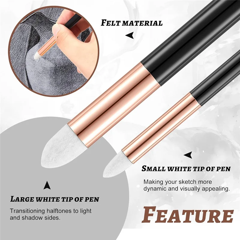 

A26I-12 шт. смешивающий пень для рисования, двуглавая моющаяся губка для протирки, кисть для эскизов, многоразовые художественные блендеры