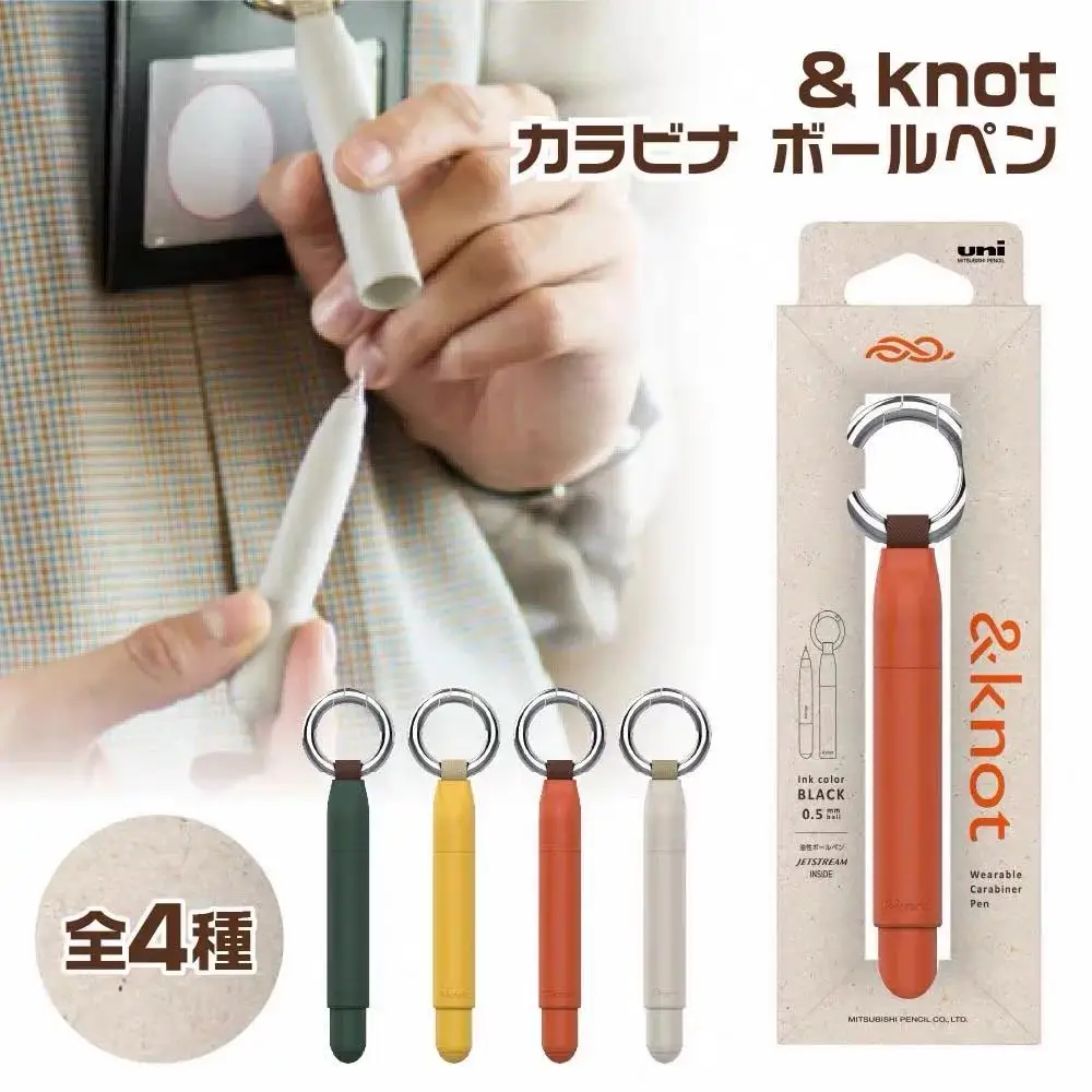 Uni&knot Jestream Wearable Carabiner Pen,Magnetic Cap Mini Pocket 0.5mm Black Ink Ballpoint stylo Perfect ForNotebook,Travel EDC
