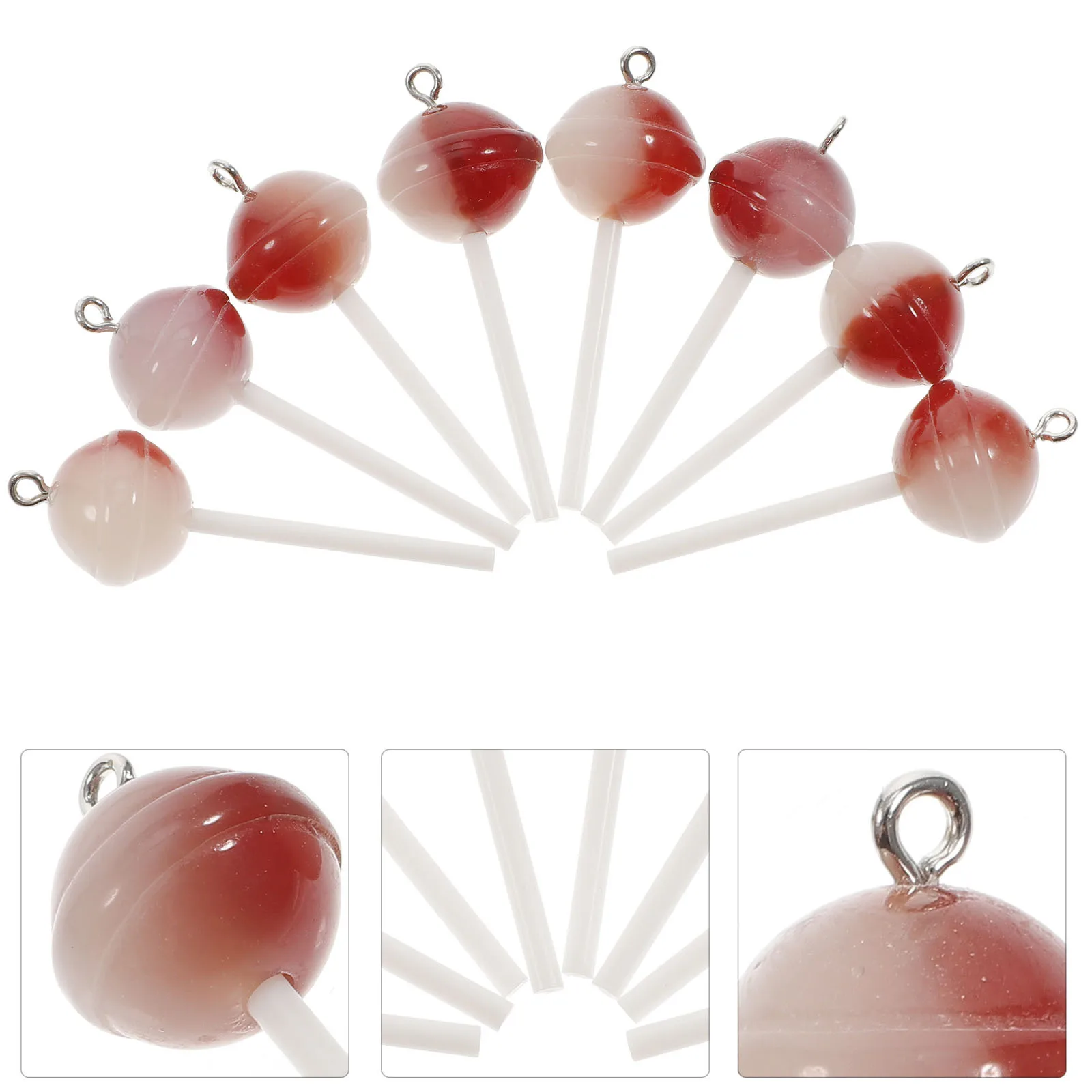 

20 Pcs Necklace Charms for Jewelry Making Lollipop Crafts Bags Keychains Mini Metal Resin